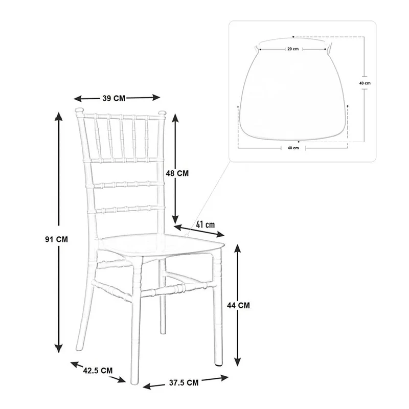 okAffareFatto di Zimbardi Costanza Chaise de salle à manger chiavarina blanc modèle renforcé avec coussin antidérapant innovant
