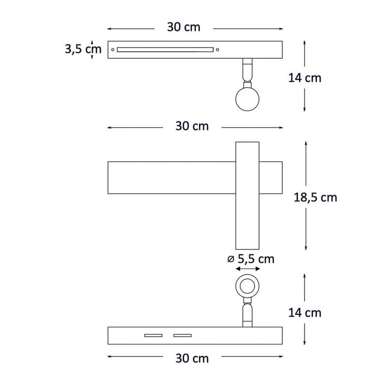 KOSILUM - Applique laiton tête de lit liseuse droite - Lodvi - DROITE - Lumière Blanc Chaud Eclairage Salon Chambre Cuisine Couloir - - 1718 lm - LED intégrée - IP20