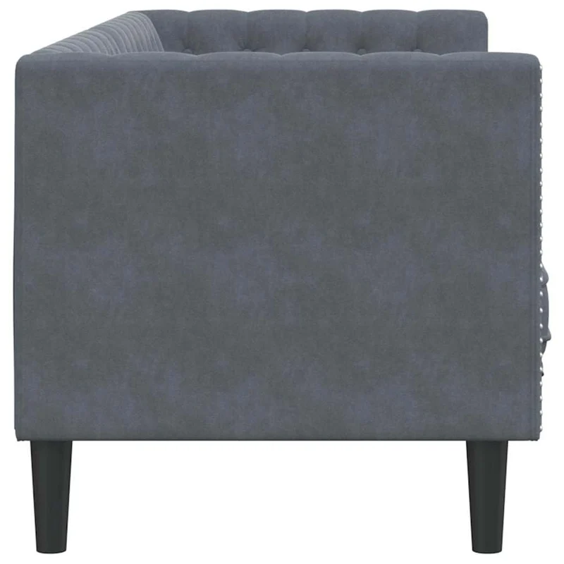 Canapé en velours avec touffetage profond à boutons, design compact 2 places pour salon, idéal pour les petits espaces