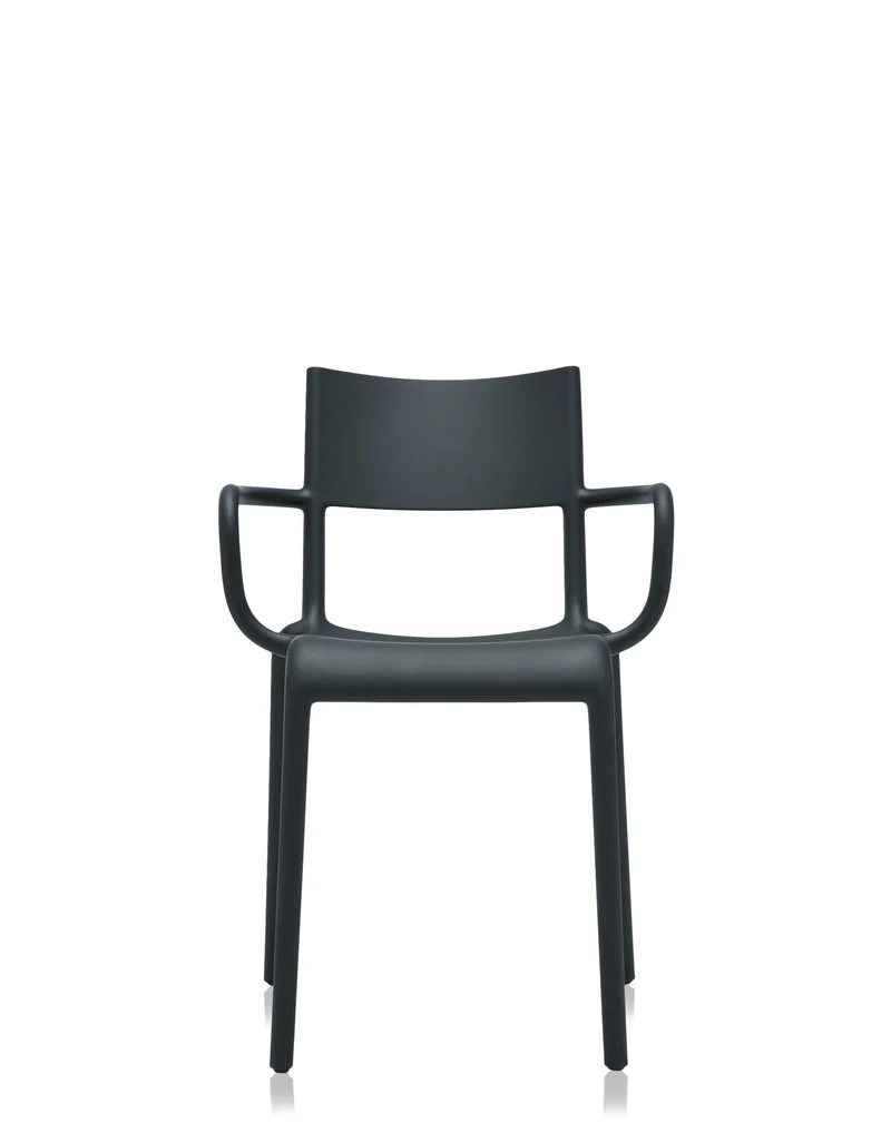 Kartell Generic A, Set de 2 Chaises, Noir, 52,5 x 52 x H 79 cm