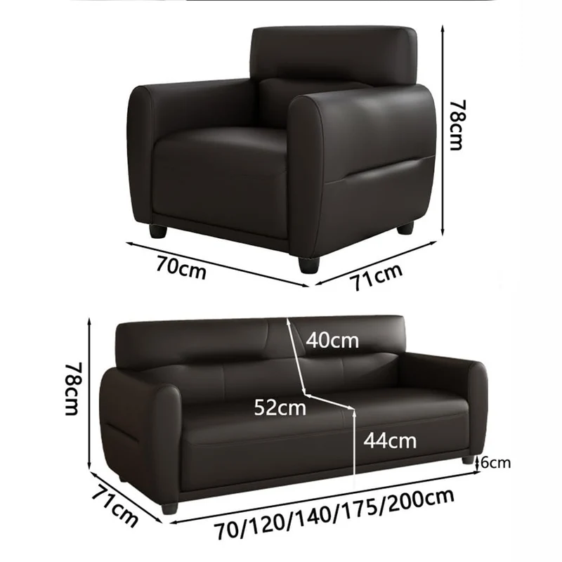 KIBONCY Canapé de Bureau en Cuir Cat Scratch, canapé Moderne 3 Places avec Mousse Haute densité, et Salon, Coussins(D,70x71x78cm)
