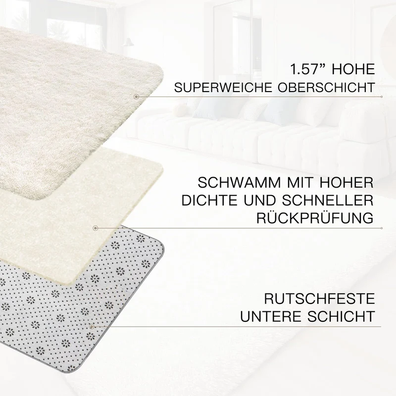Sour Lemon Tapis de Salon, à Poils Longs, Tapis Chambre Gris, 200 x 300 cm, antidérapant, Extra Large, Moelleux et Moderne, pour Chambre à Coucher, Chambre d'enfant