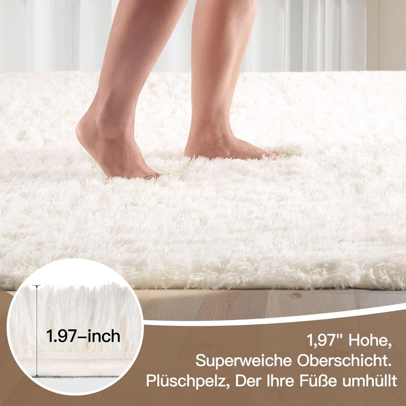 Sour Lemon Tapis de Salon, à Poils Longs, Tapis Chambre Gris, 200 x 300 cm, antidérapant, Extra Large, Moelleux et Moderne, pour Chambre à Coucher, Chambre d'enfant