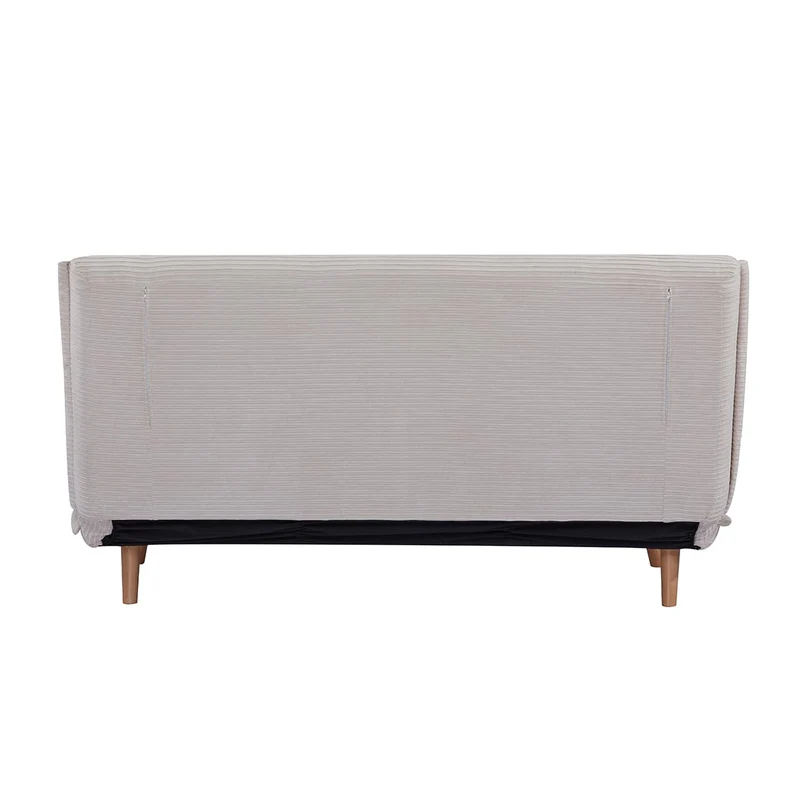 EVERGREENWEB Canapé-lit Convertible en Lit 3 Places 160 cm en Tissu Blanc, Fauteuil-lit Relax Dossier Réglable 5 Positions, Oreillers Amovibles, Pieds en Bois, Canapé Pliant Clic Clac Rembourré VELVET