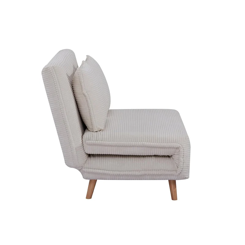 EVERGREENWEB Canapé-lit Convertible en Lit 3 Places 160 cm en Tissu Blanc, Fauteuil-lit Relax Dossier Réglable 5 Positions, Oreillers Amovibles, Pieds en Bois, Canapé Pliant Clic Clac Rembourré VELVET