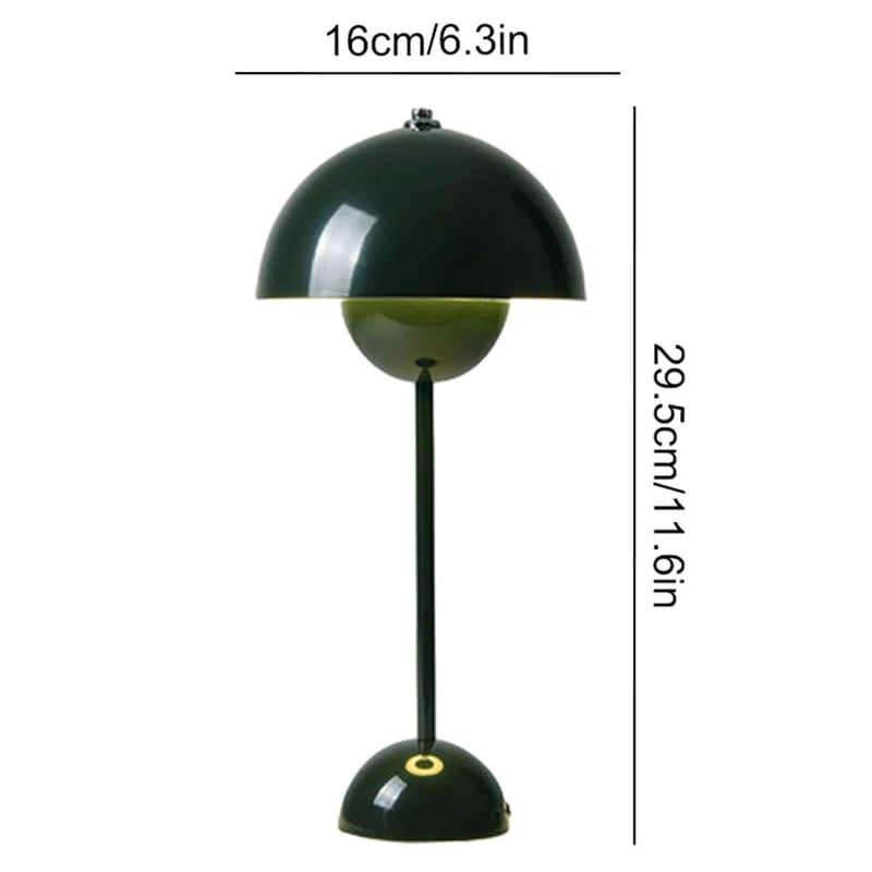 Starnearby Lampe de Table LED Pot de Fleurs, Lampe de Chevet Rechargeable Sans Fil, Lampes Champignon Tactile Dimmable avec 3 Modes de Luminosité, Lampes de Bureau Décorative Rétro