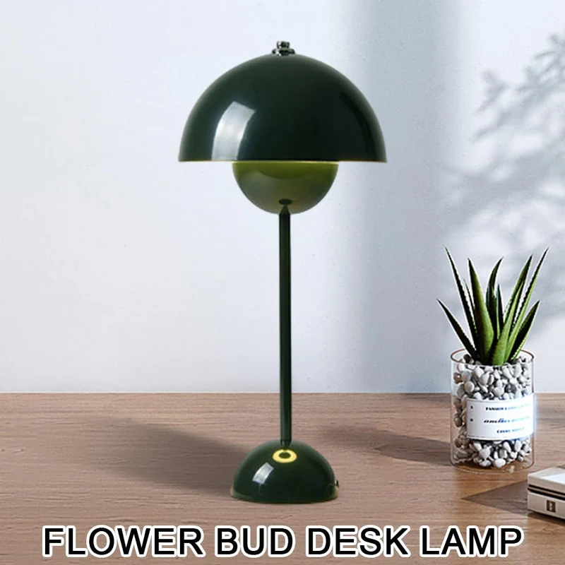 Starnearby Lampe de Table LED Pot de Fleurs, Lampe de Chevet Rechargeable Sans Fil, Lampes Champignon Tactile Dimmable avec 3 Modes de Luminosité, Lampes de Bureau Décorative Rétro