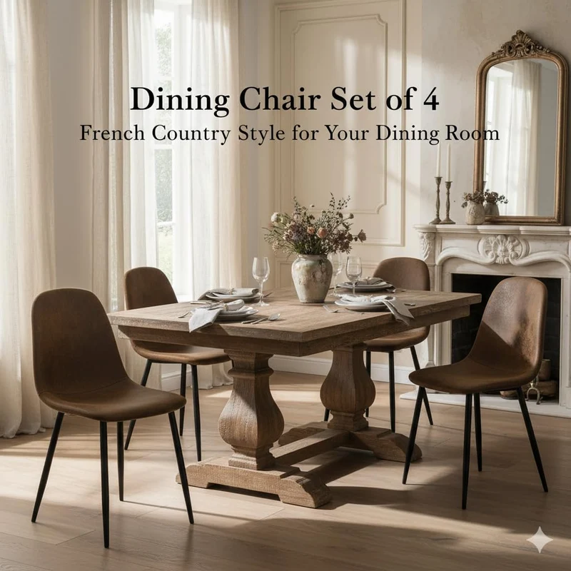 Homy CASA – Lot de 4 chaises de Salle à Manger Douces avec Dossier et Pieds en métal Massif pour Salon, Maison, Marron