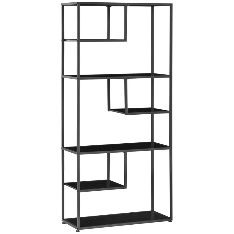 HOMCOM Bibliothèque étagère de Rangement à 7 Niveaux Cadre en Acier Style Industriel pour Salon Chambre Cuisine - 83 x 34 x 180 cm