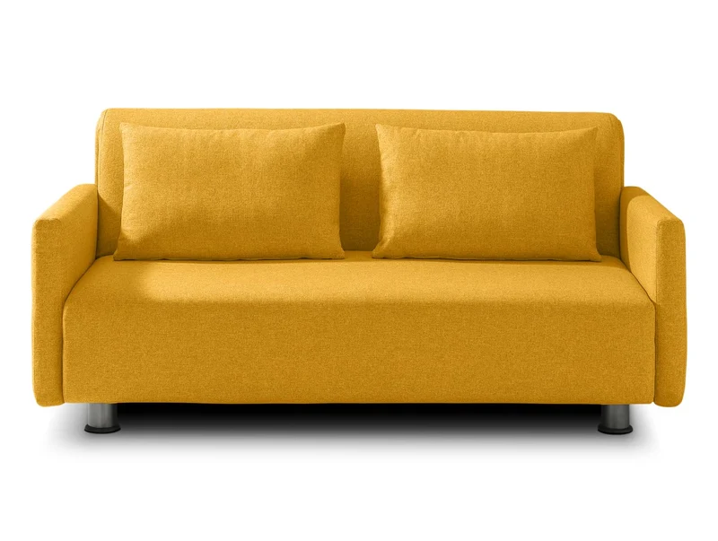 EVERGREENWEB Canapé-lit 3 Places Convertible en Lit avec Matelas 160x190 Effet Massant 0rthopédique, Extensible Sofa Bed Pliable, Housse Déhoussable et Lavable Couleur Jaune, 2 Coussins Inclus | EDITH