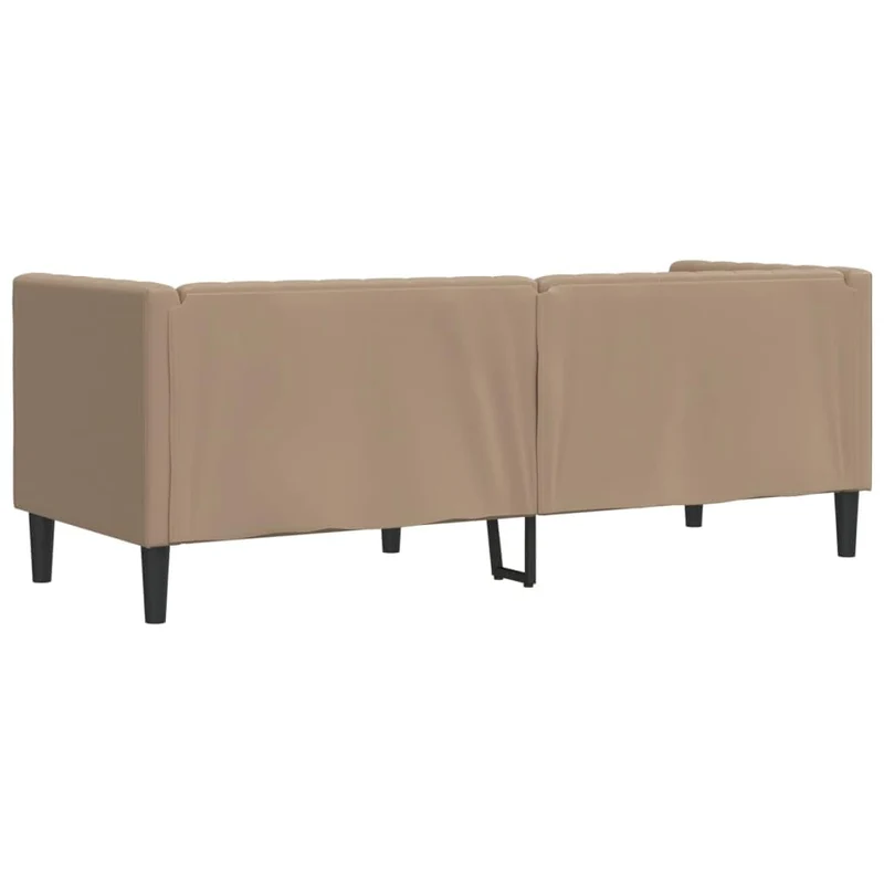 Gecheer Canapé à 3 Places Chesterfield Cappuccino Similicuir, Canapé de Salon pour Bureau à Domicile, Appartement, Petit Espace
