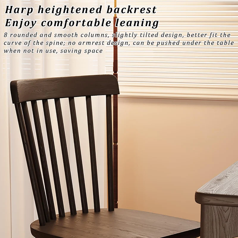 NCLOYN Chaises de Salle à Manger Windsor, Chaise de Cuisine en Bois Massif avec Dossier à Barreaux, Chaise de Ferme en Chêne pour Salle à Manger, Cuisine, Restaurant(4 Pack, Walnut)