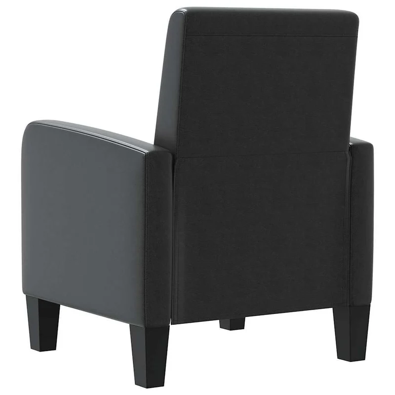 vidaXL Fauteuil Rembourré Canapé de Salon Sofa en Cuir Synthétique Noir