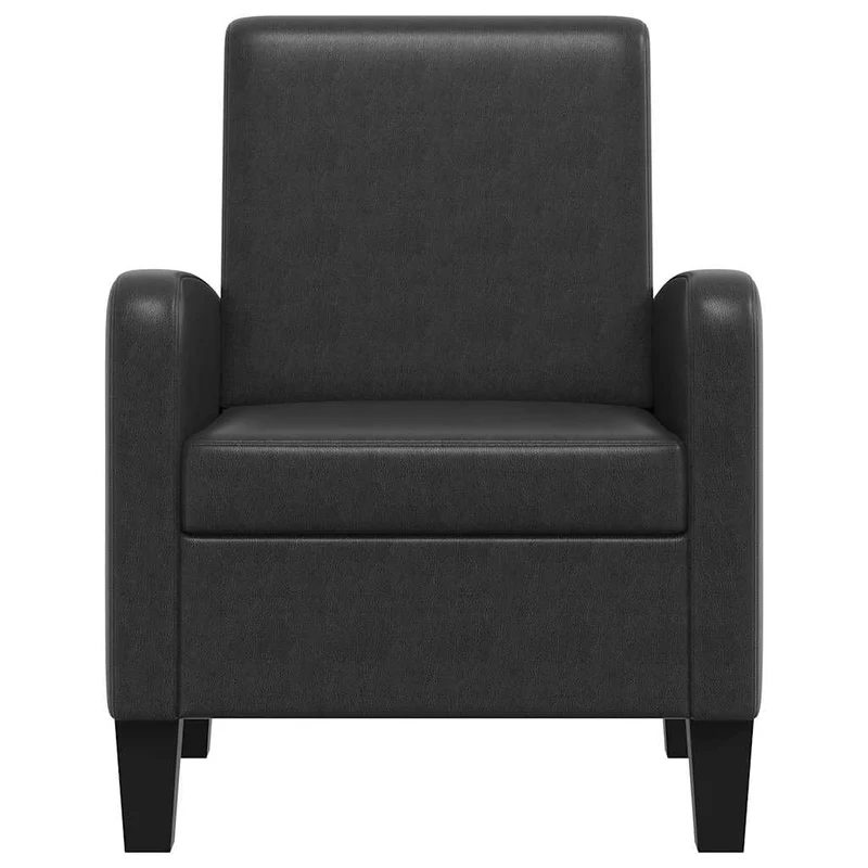 vidaXL Fauteuil Rembourré Canapé de Salon Sofa en Cuir Synthétique Noir