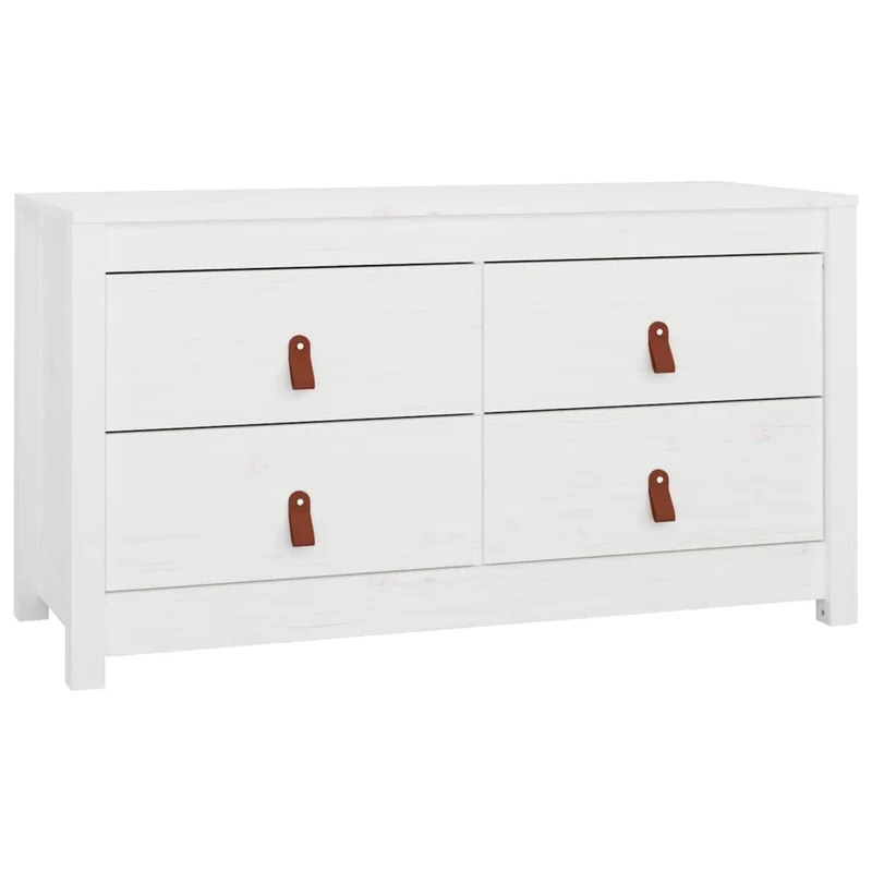 KTHLBRH Armoire d'appoint, blanche, 100 x 40 x 54 cm, en pin massif, buffet pour chambre à coucher, garde-robe, convient pour la cuisine, la chambre à coucher, la salle à manger, le salon ou le