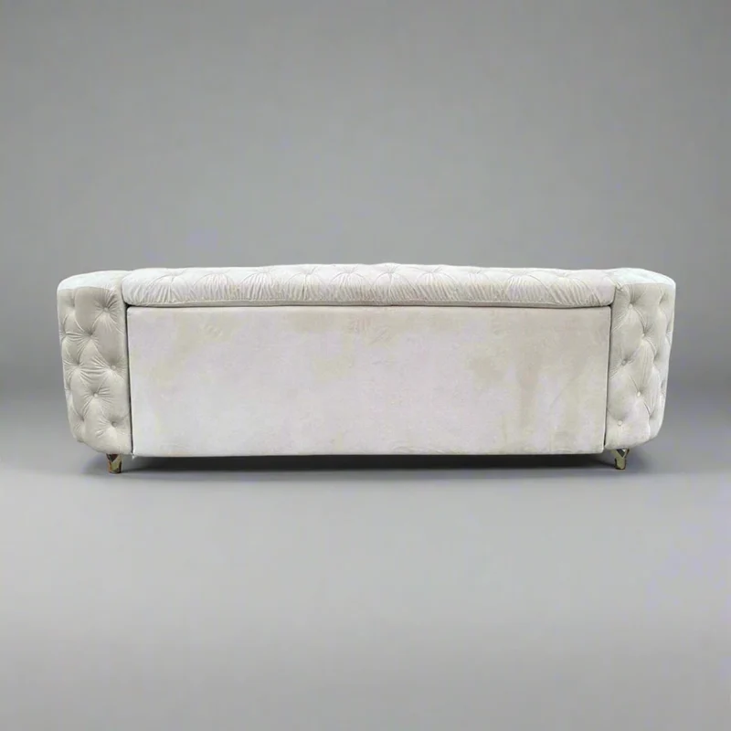 SILKMARKS® Chesterfield Canapé avec fonction couchage, canapé 3 places, confort premium, velours imperméable et résistant aux rayures, canapé avec espace de rangement supplémentaire, design élégant