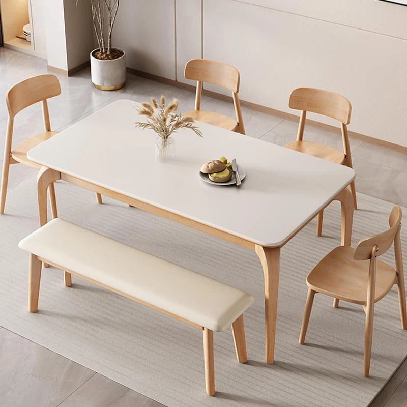 MidCentury Lot de 2/4/6 chaises de salle à manger modernes en chêne massif avec dossier large et arrondi pour cuisine, salle à manger, salon, chambre à coucher, bureau (finition noyer foncé)