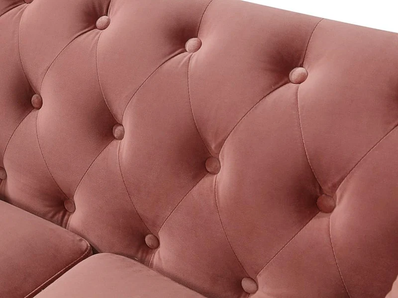 Vente-unique - Canapé 2 Places en Velours Turner - Vieux Rose