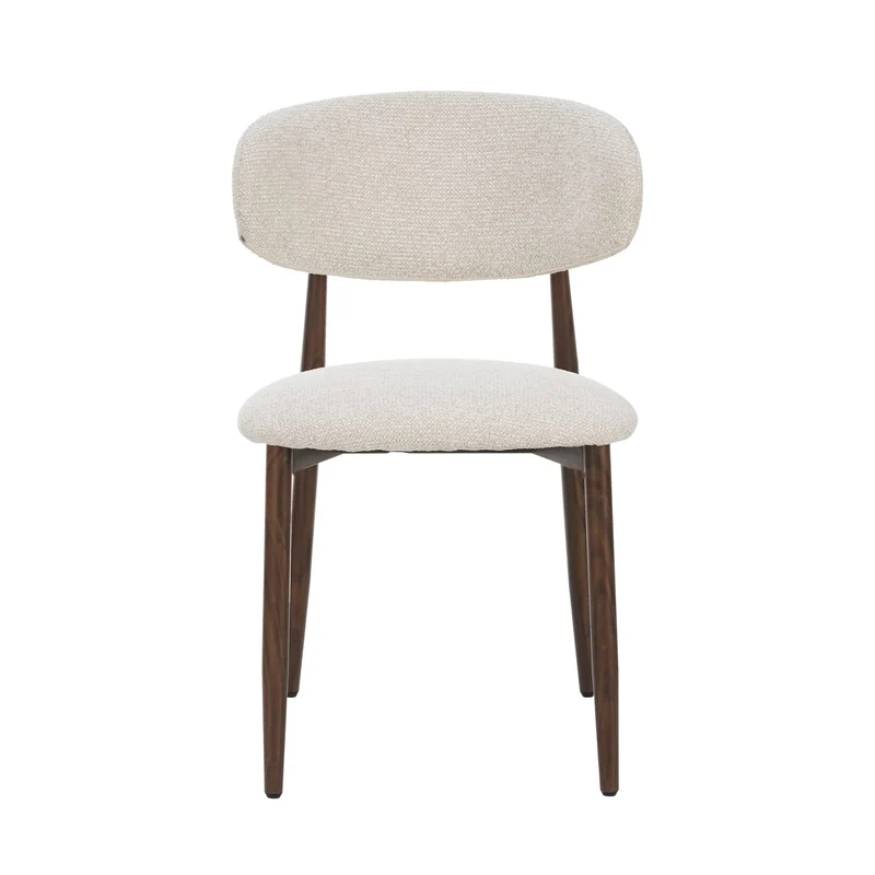 Criks Celia Lot de 2 chaises Beige noyer