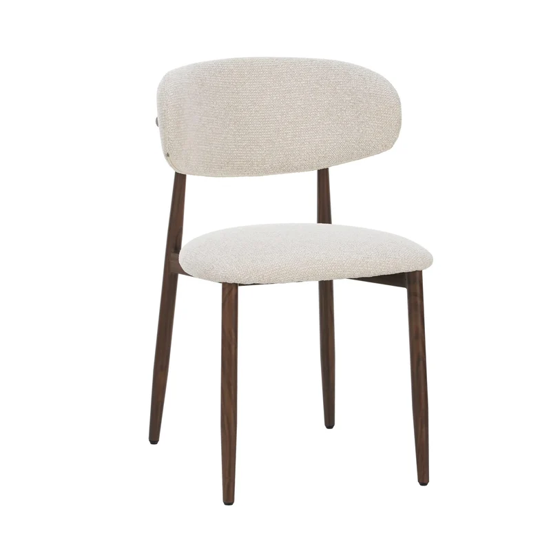 Criks Celia Lot de 2 chaises Beige noyer
