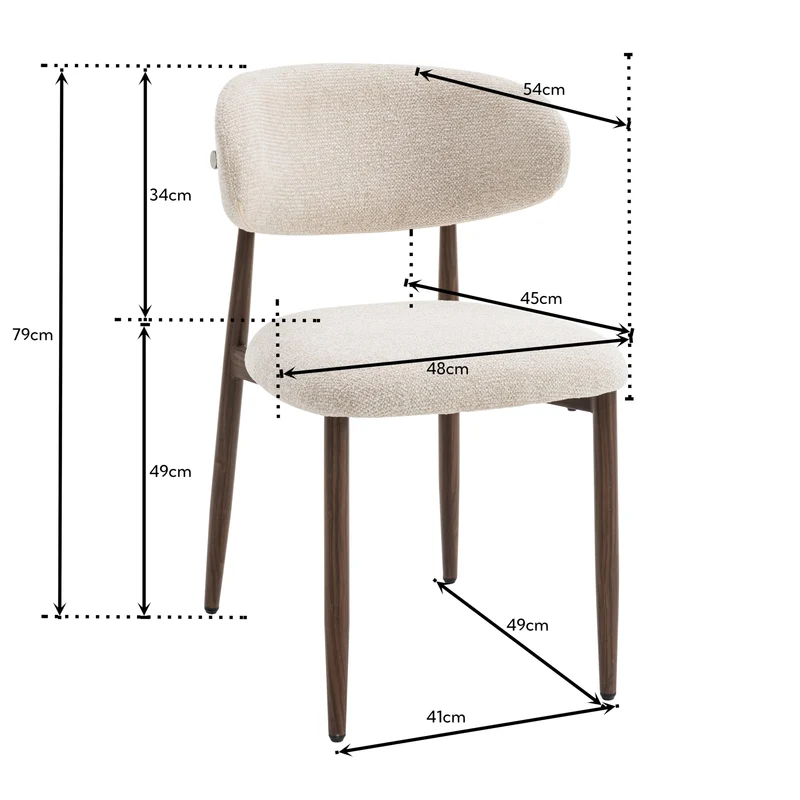 Criks Celia Lot de 2 chaises Beige noyer