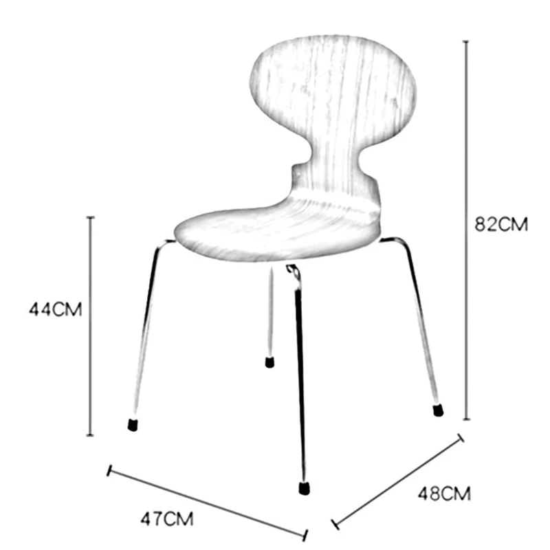 JUUBND Chaise de Salle à Manger décontractée à thème, Chaise Fourmi Simple, siège en Bois courbé + Pieds en Fer forgé, Conception Ergonomique, pour Restaurant/Bureau/comptoir,Black