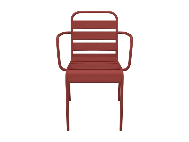 Vente-unique - Lot de 2 fauteuils de Jardin empilables en métal - Rouge - MIRMANDE de MYLIA
