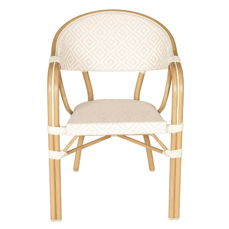 Oviala Chaise de terrasse Style Parisien Aluminium et rotin synthétique Beige