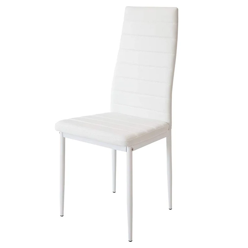 meihe Lot de 4 Chaises de Salle à Manger, Chaise de Cuisine en Similicuir-Fauteuil de Cuisine pour Salle à Manger, Cuisine, Salle de Réunion (blanc-4PC)