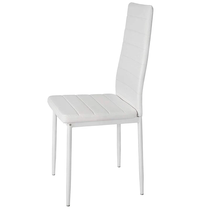 meihe Lot de 4 Chaises de Salle à Manger, Chaise de Cuisine en Similicuir-Fauteuil de Cuisine pour Salle à Manger, Cuisine, Salle de Réunion (blanc-4PC)