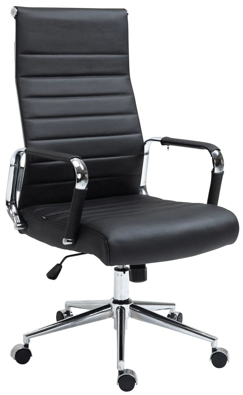 CLP Chaise de Bureau Ergonomique Kolumbus en Cuir véritable, réglable en Hauteur en continu, Charge maximale 150 kg, Couleur:Noir