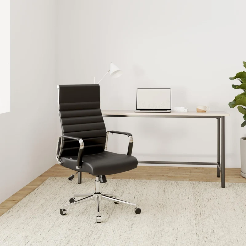 CLP Chaise de Bureau Ergonomique Kolumbus en Cuir véritable, réglable en Hauteur en continu, Charge maximale 150 kg, Couleur:Noir