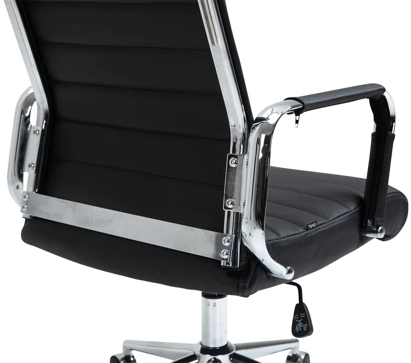 CLP Chaise de Bureau Ergonomique Kolumbus en Cuir véritable, réglable en Hauteur en continu, Charge maximale 150 kg, Couleur:Noir