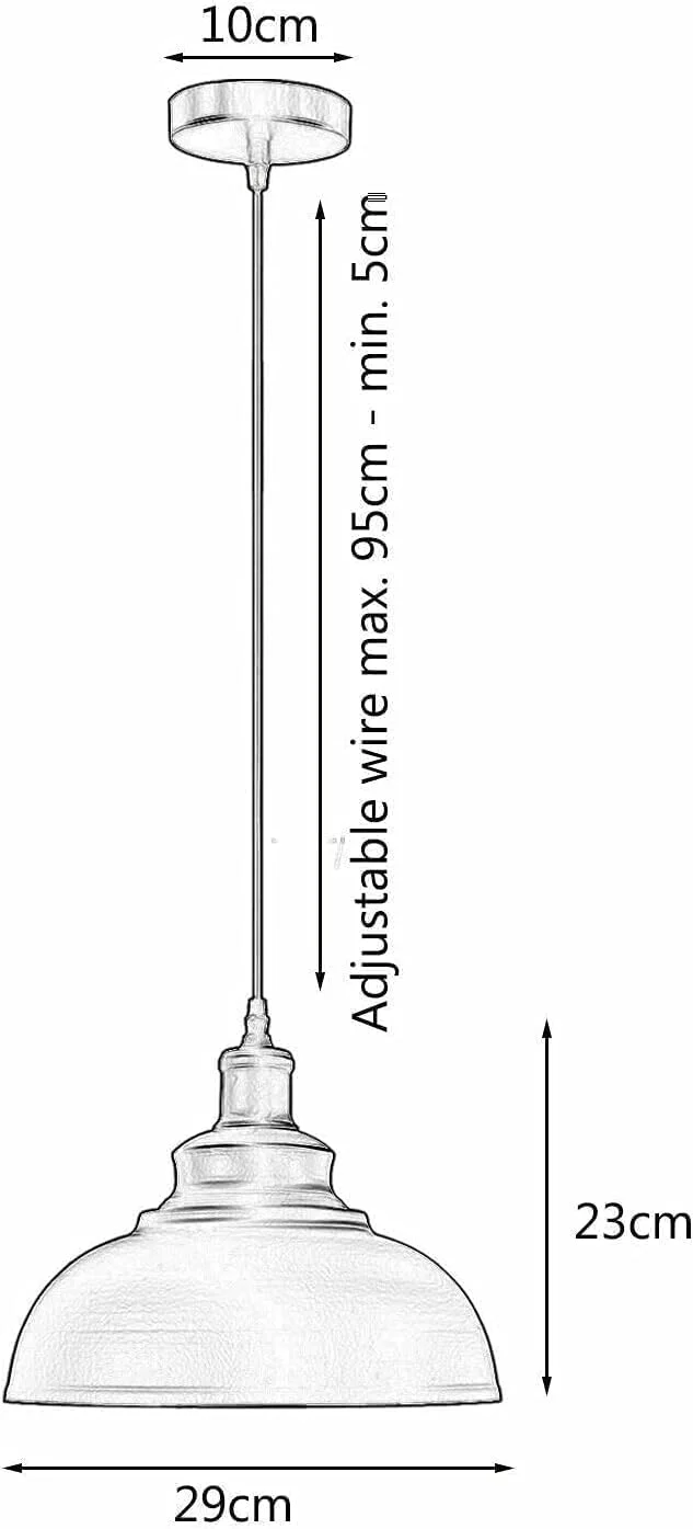 LEDSone suspensions vintage, luminaires style industriel, plafonnier vintage, éclairage intérieur, lampe cuisine salon salle à manger chambre, IP20, Ø 290mm(Argent brossé)