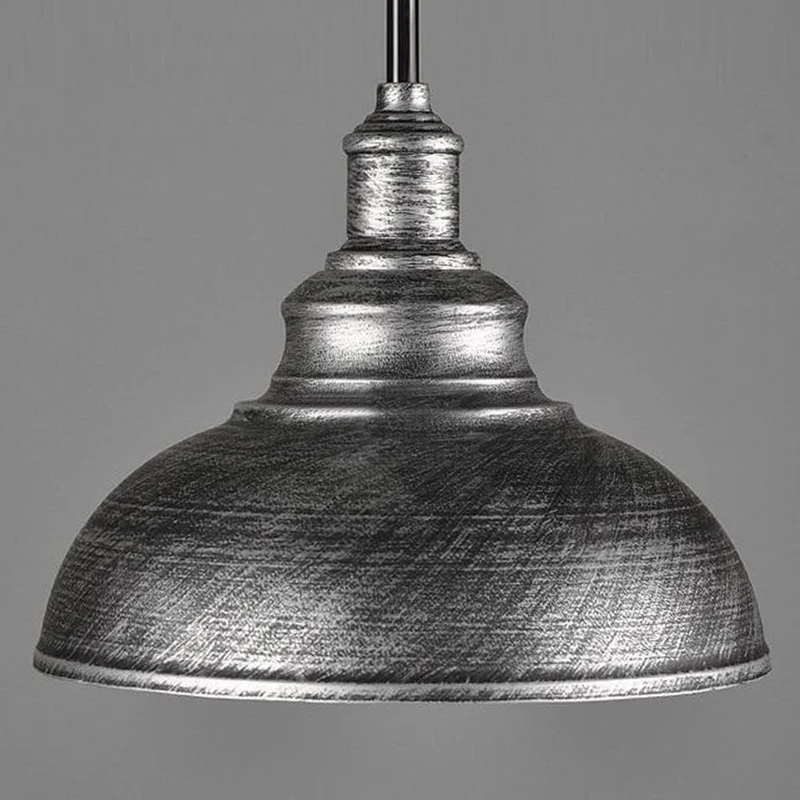 LEDSone suspensions vintage, luminaires style industriel, plafonnier vintage, éclairage intérieur, lampe cuisine salon salle à manger chambre, IP20, Ø 290mm(Argent brossé)