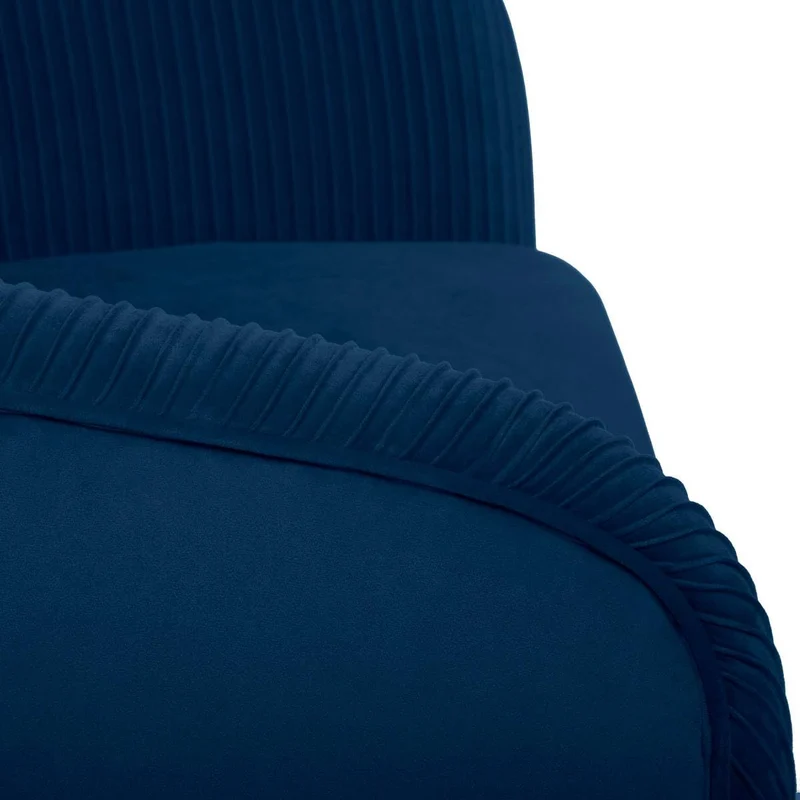 Atmosphera - Fauteuil Solaro Bleu en Velours plissé