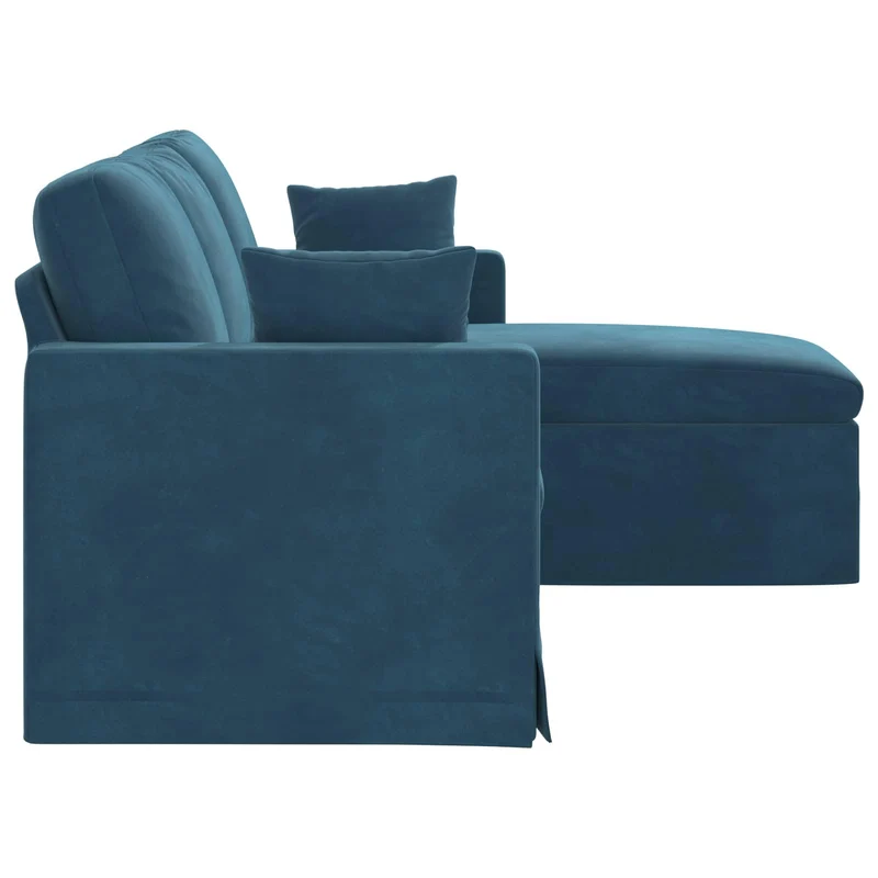 vidaXL Canapé Bleu 198 x 134 x 80 cm Velours, Canapé de Salon, canapés modulables Modernes, Fauteuil Ergonomique, loveseat en Velours élégant, Design sectionnel résistant