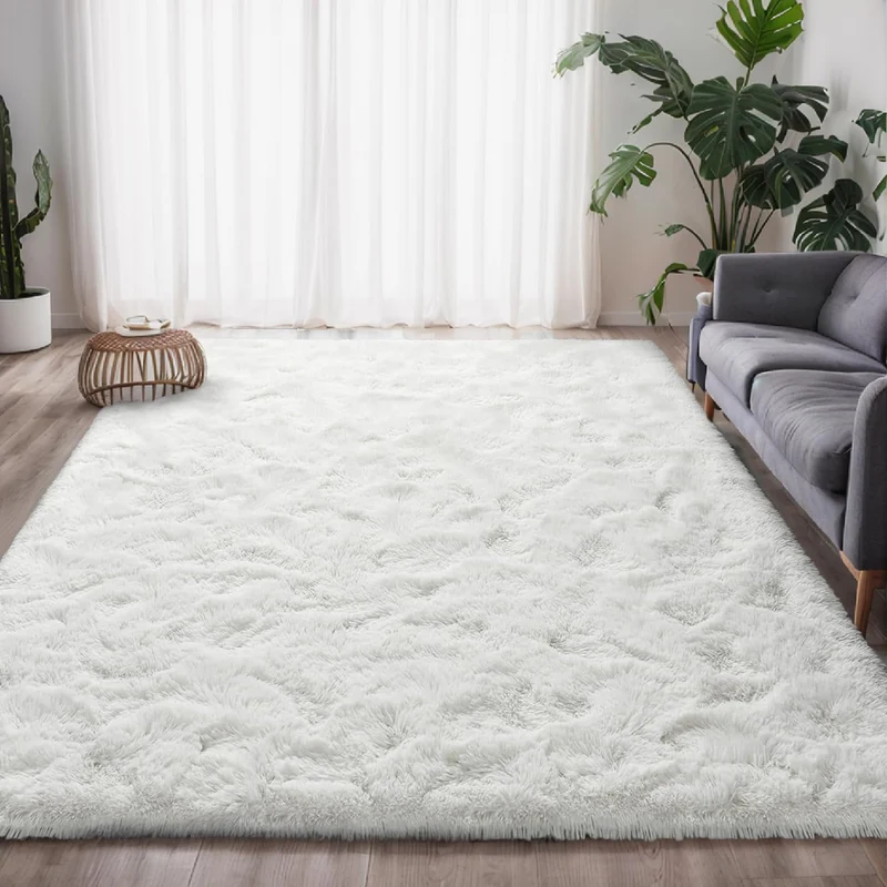 CEYIRO Tapis Salon Tapis Chambre 160x230CM, Dessous Antidérapant, Doux Moelleux (Blanc, 160x230cm)