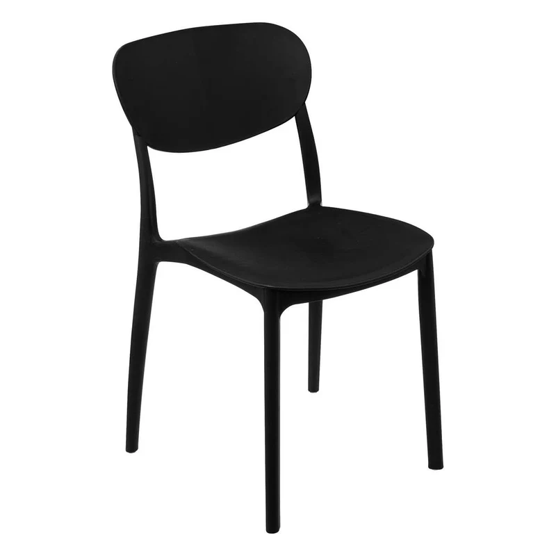 5 five simply smart 5five - Chaise Empilable Plasta Noir - Design Épuré et Fonctionnel - Entretien Facile - Rangement Pratique - Gain de Place - Cuisine