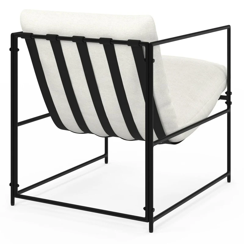 IDMarket - Fauteuil rembourré ULYSSE Structure métal et Coussin Blanc