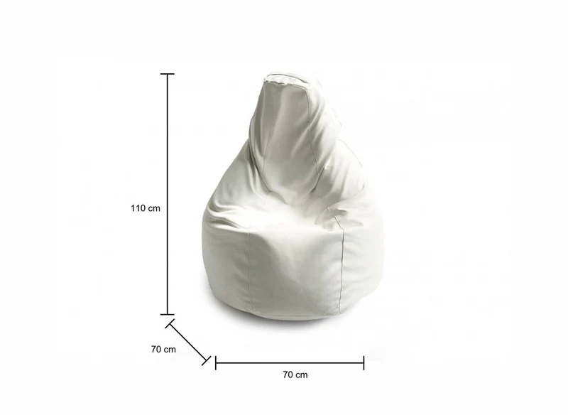 Talamo Italia - Pouf Annachiara, Pouf en cuir écologique, 100% Made in Italy, Blanc, 70x70h110 cm