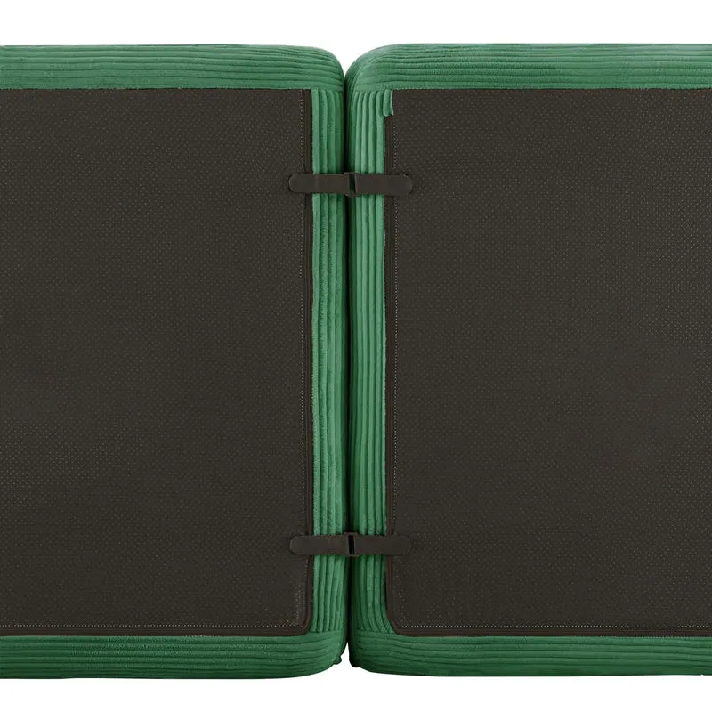 YEHTOKHOME Canapé 3 Places en Velours Côtelé avec 3 Coussins, Fauteuil avec Accoudoirs et Dessous Antidérapant, Confort Cloud sans Montage, Canapé Modulable (3, Vert)