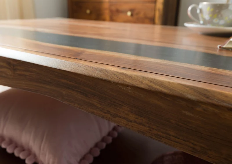 Ancona #201 Table Basse en Bois de sheesham - laqué/Brun foncé 115x60x45