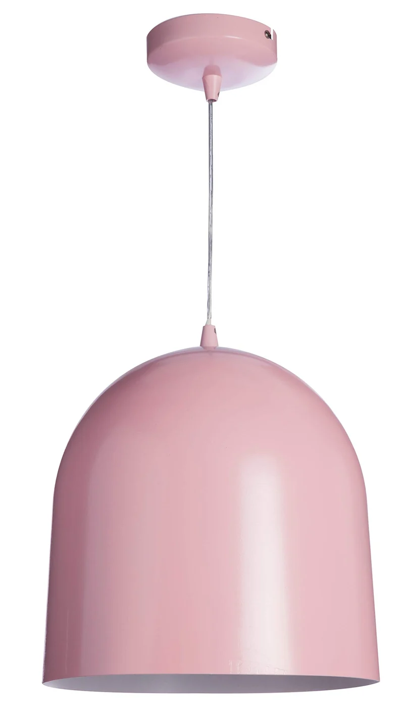 Luminaire Loft color, suspension métal, 60 W, rose, ø 30 x H 30 cm