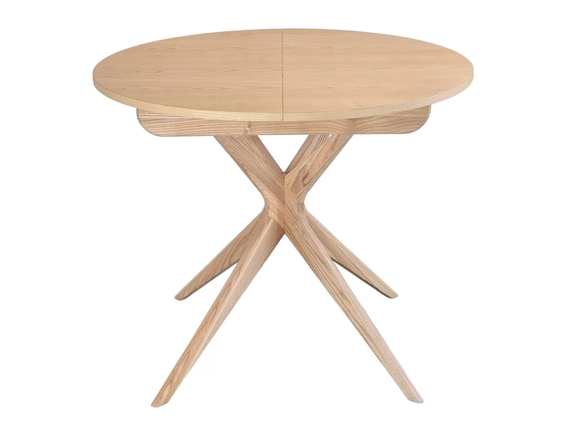Ragaba Ronde Extensible Table à Manger 90cm Bois Jubi Frêne