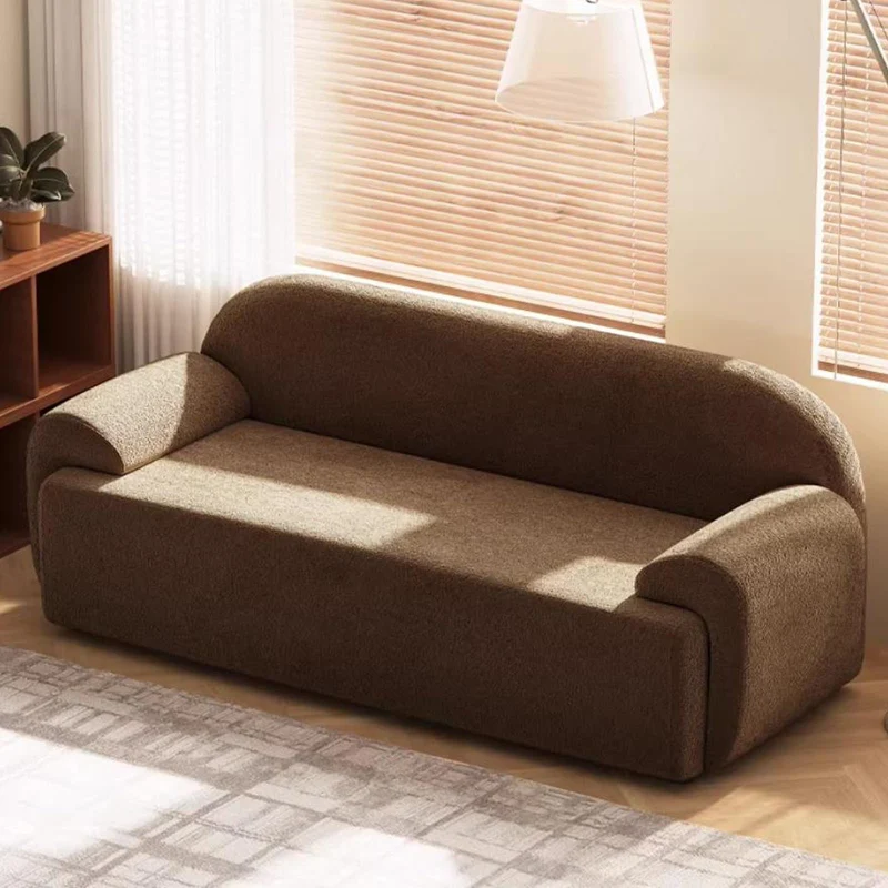 KIBONCY Petit canapé Causeuse Moderne, canapé 2 Places rembourré en Tissu du Milieu du siècle, Meubles for Petit Espace, Salon, Studio(Brown,155x72x70cm)