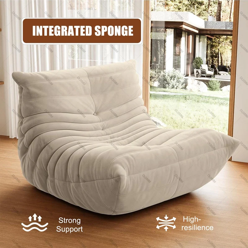 DUXMM Pouf Poire pour Adultes, Pouf Poire de Lecture en Mousse à mémoire de Forme avec Rembourrage en Fausse Fourrure, canapé de Sol Relaxant, Coin Lecture dans la Chambre, Fauteuil de Jeu Brown
