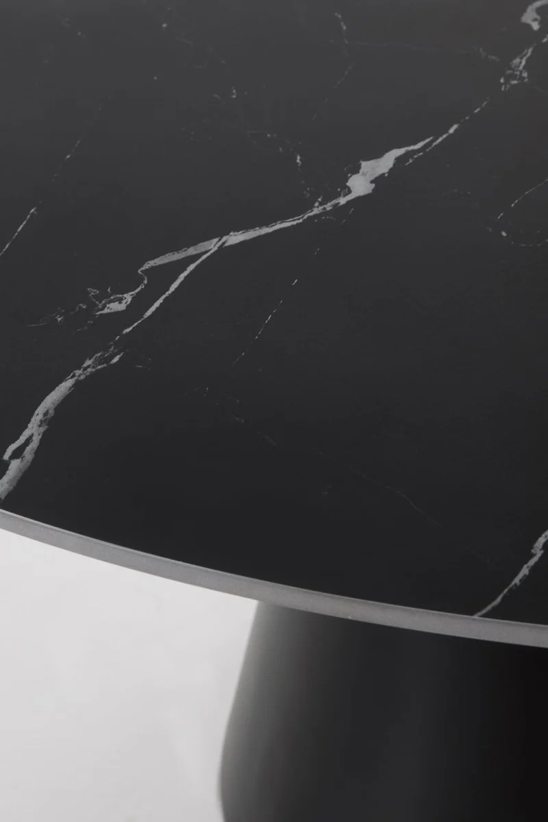 GEESEHOME Table de salle à manger ronde de 120 cm de diamètre avec plateau en céramique