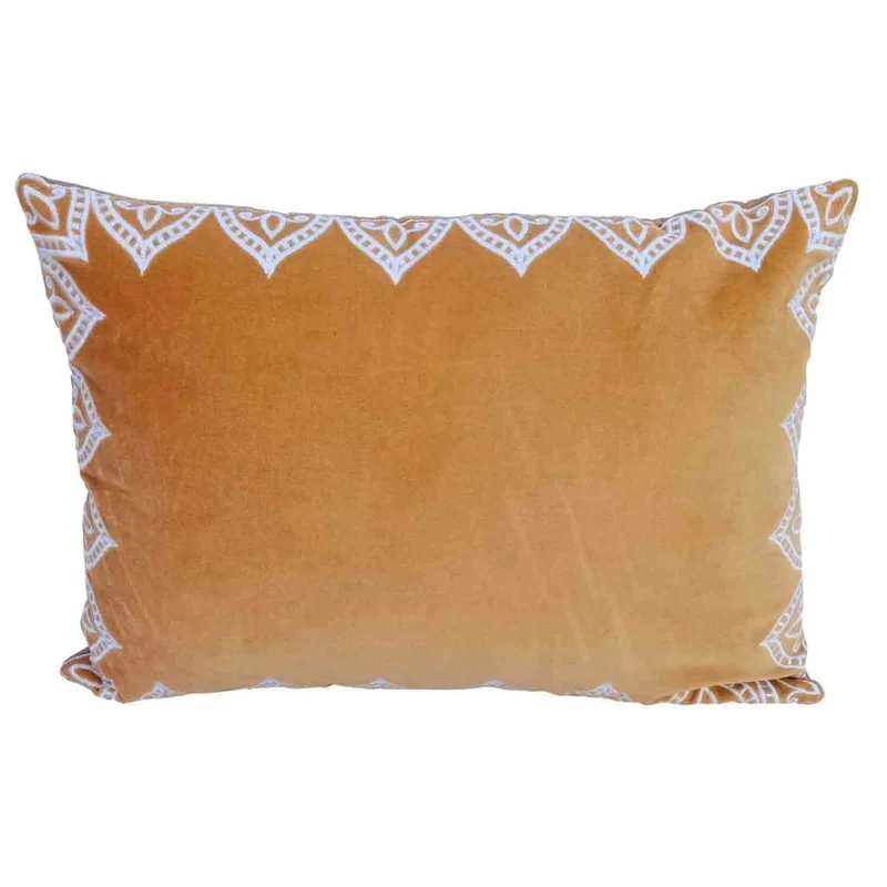 Casa Moro Luka Coussin marocain en velours avec rembourrage - Coussin décoratif oriental brodé pour votre canapé ou fauteuil préféré