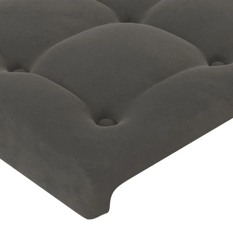 Homgoday Tête de lit à LED gris foncé 93 x 16 x 78/88 cm en velours, tête de lit, tête de lit double, dossier pour lit et canapé Model3123707